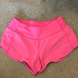 Lululemon speed up shorts in color sonic pink size 2 fits xs !